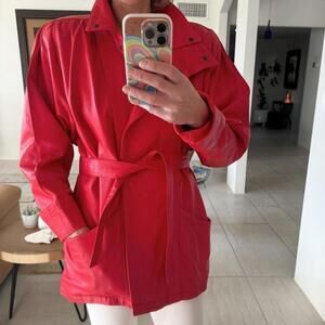 Peruzzi Vintage Red Napa Leather Jacket 80s-90s Size 4